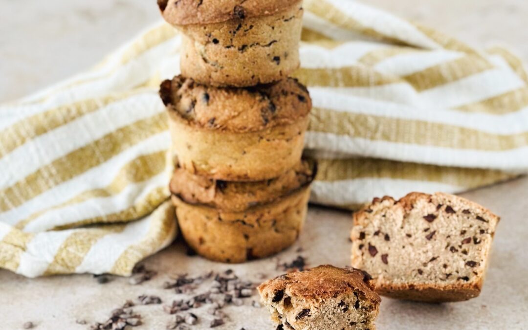 Haferflocken Bananen Muffins mit Kakao Nibs