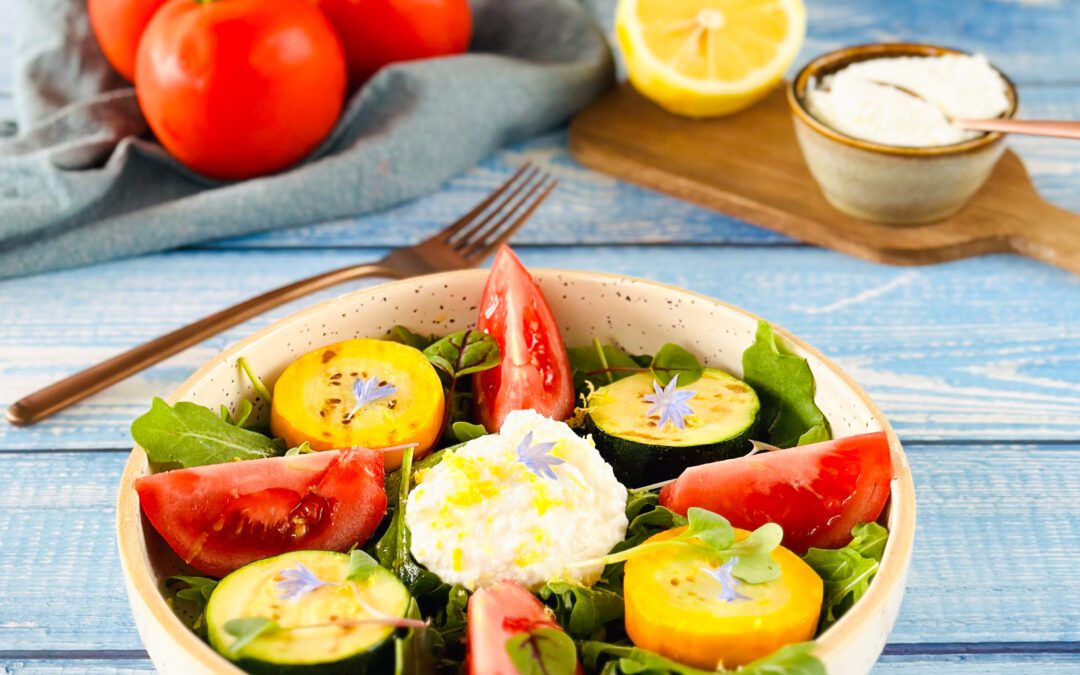 Lauwarmer Sommersalat mit Zitronen Ricotta