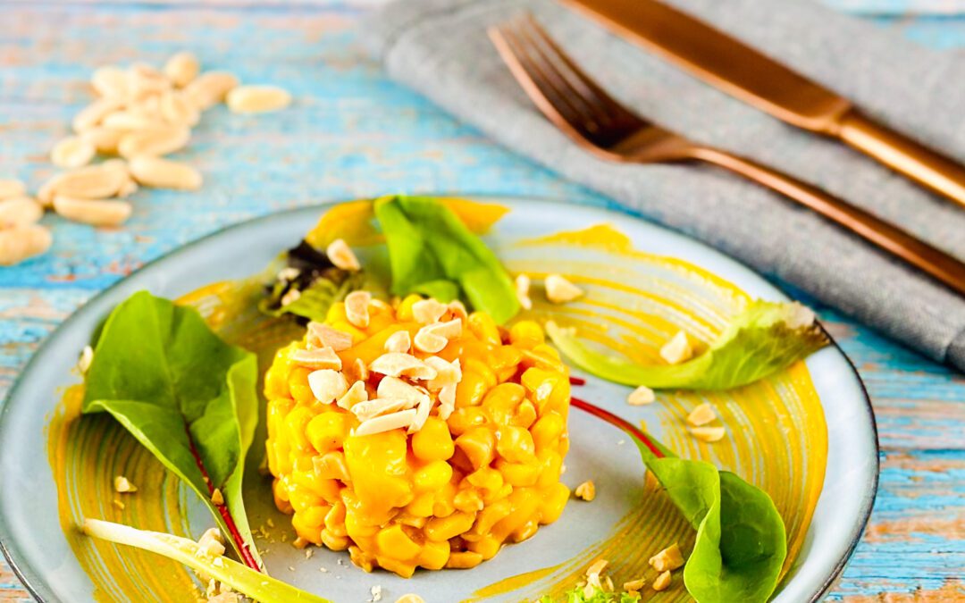 Mais Mango Erdnuss Tatar