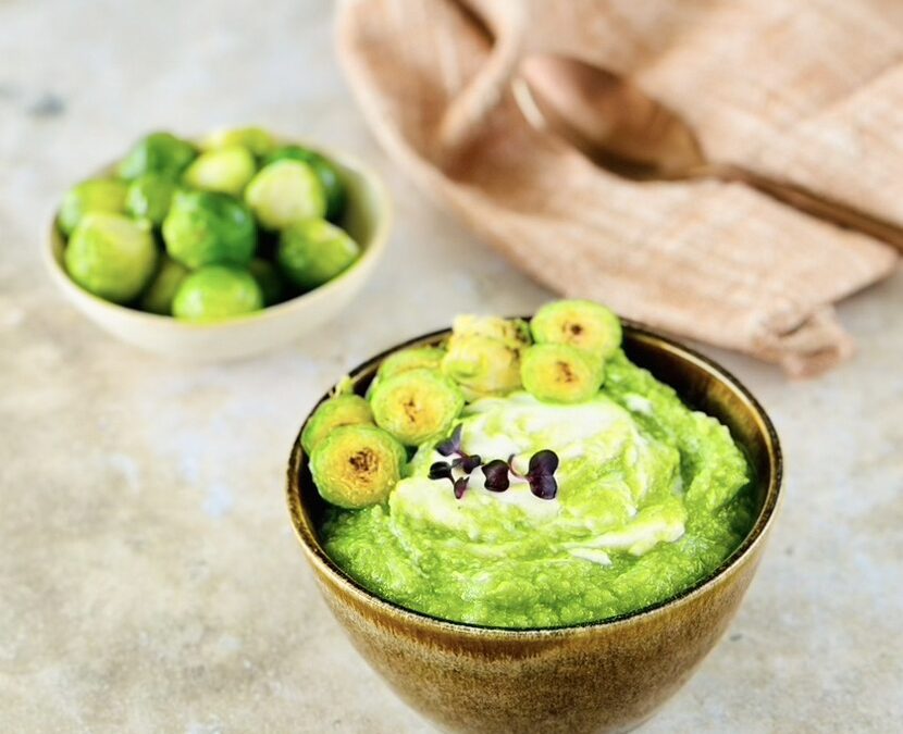 Rosenkohl Püree mit Ziegenkäse