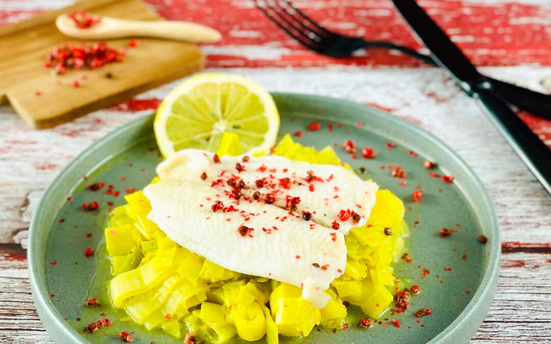 Rotzungenfilets auf Safranlauch