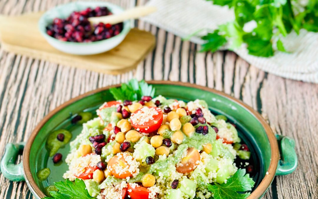 Kichererbsen Couscous Hoch Zwei mit Petersilien Joghurt