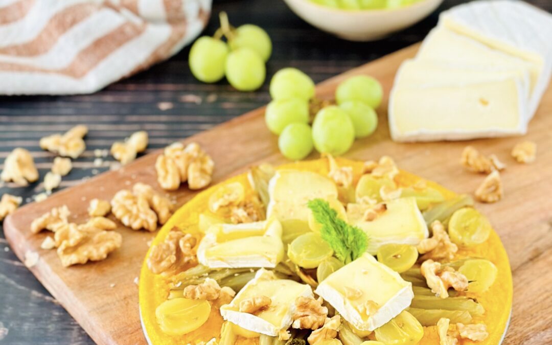 Ofen Fenchel Polenta mit Brie und Trauben