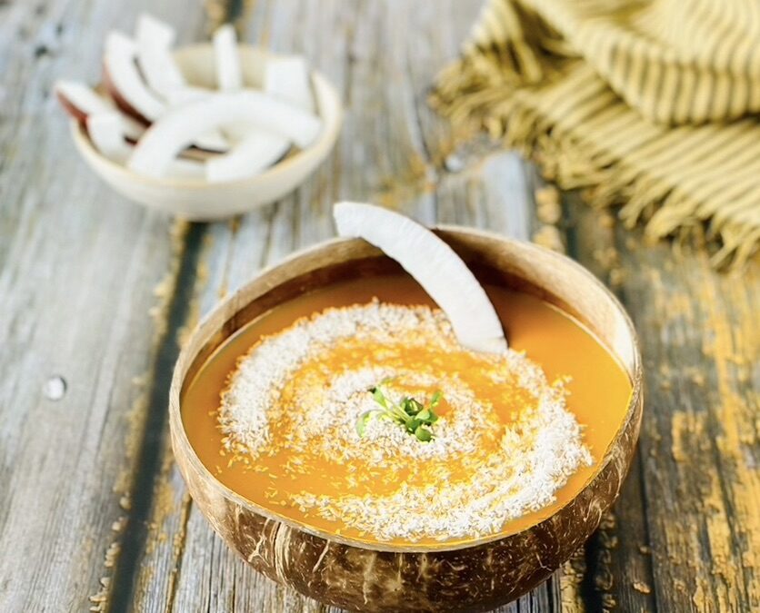 Crunchy Kürbis Kokos Suppe