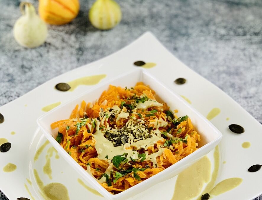 Kürbis Salat mit Kürbiskernöl Dressing