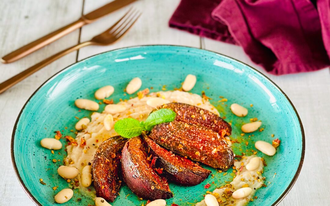 Minz Bohnenpürre mit würziger roter Beete