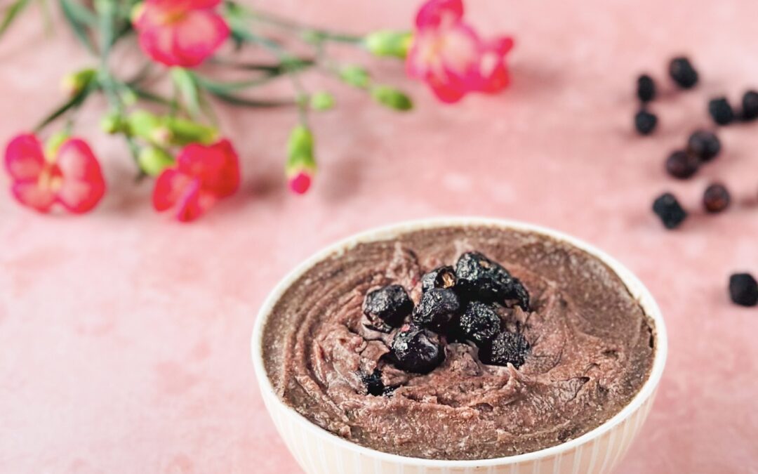 Purple Vanille Dinkelgriess mit Blaubeeren