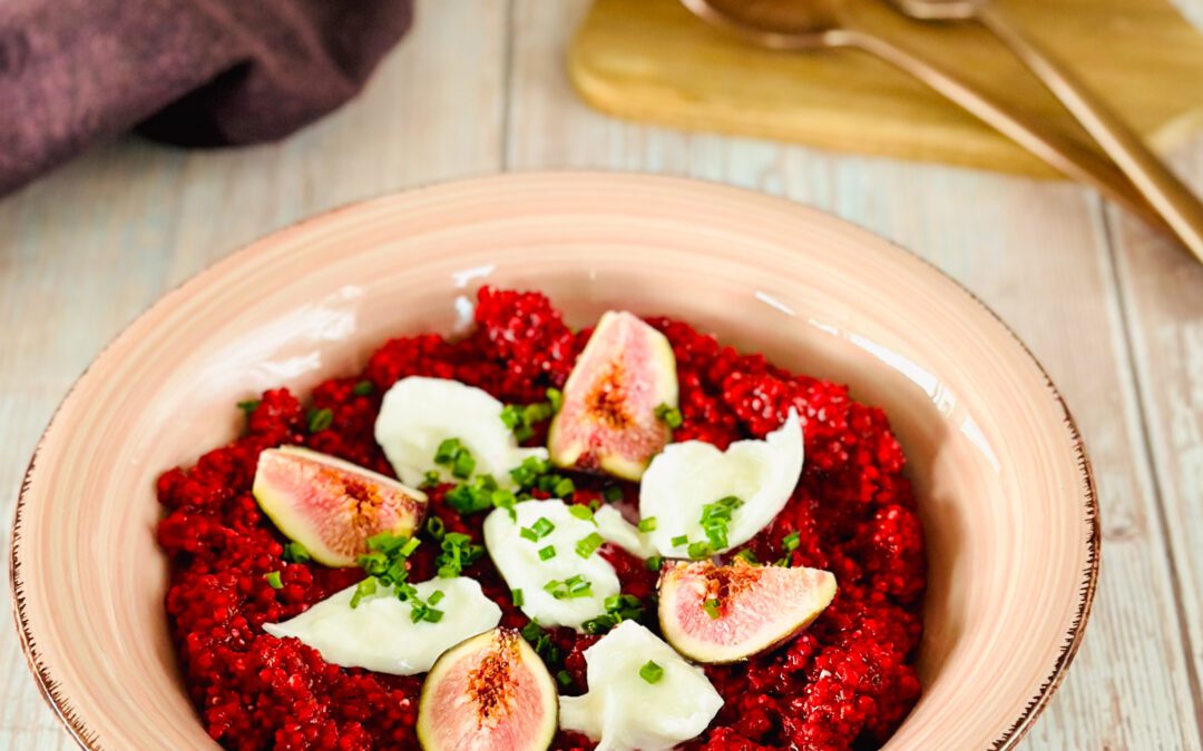 Rote Beete Hirse mit Burrata