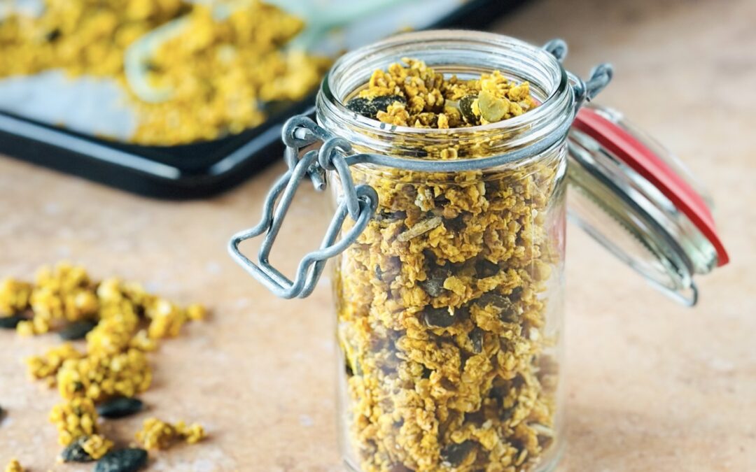 Kürbis Aprikosen Granola