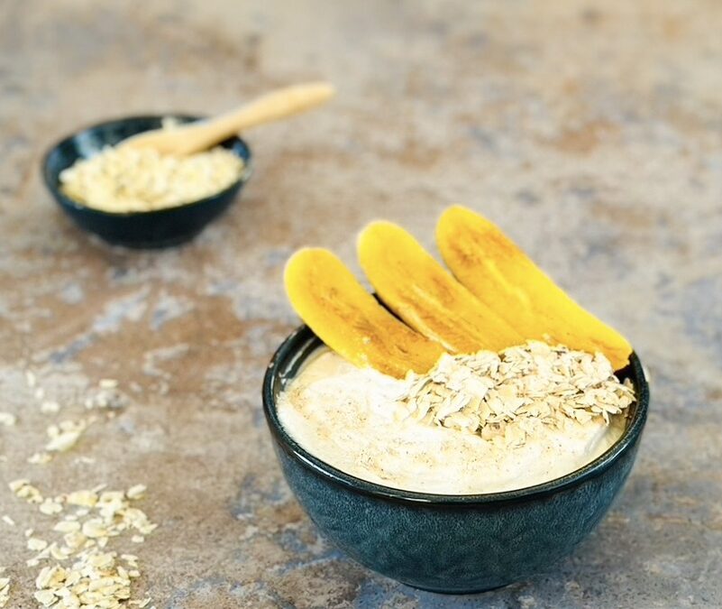 Erdmandel Kaltschale mit gebratener Banane