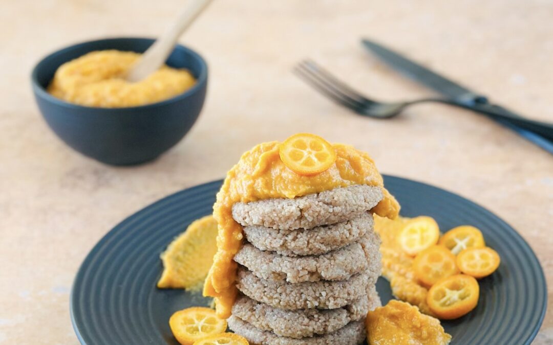 Couscous Pancakes mit Dattelkürbis Creme