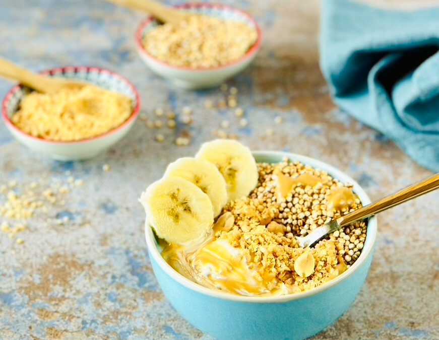 Vegane Bananen Erdnuss Protein Kaltschale