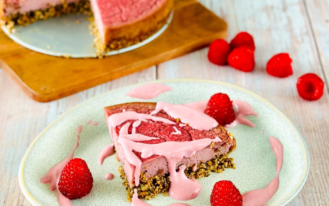 Veganer Himbeer Cheesecake
