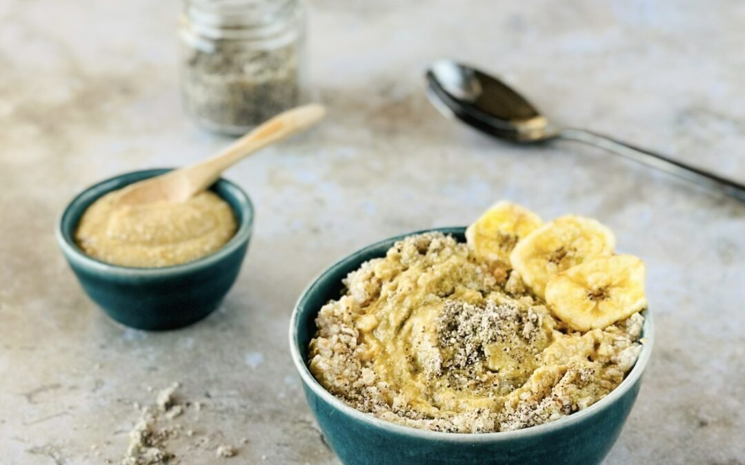 Protein Bananen Mohn Porridge