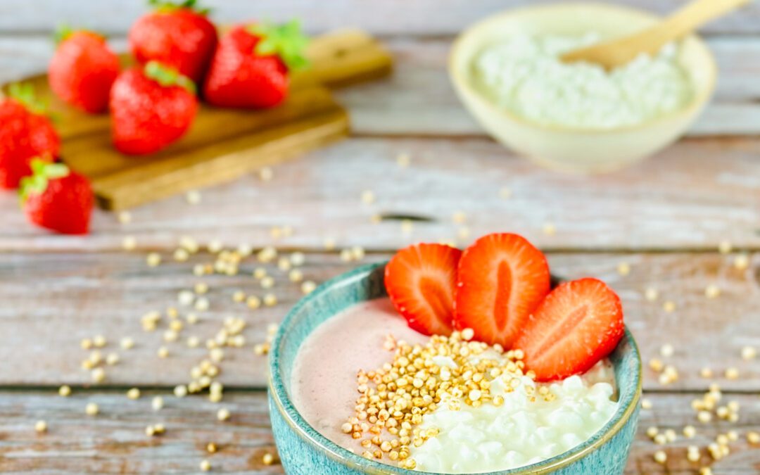 Erdbeeren Hüttenkäse Kaltschale