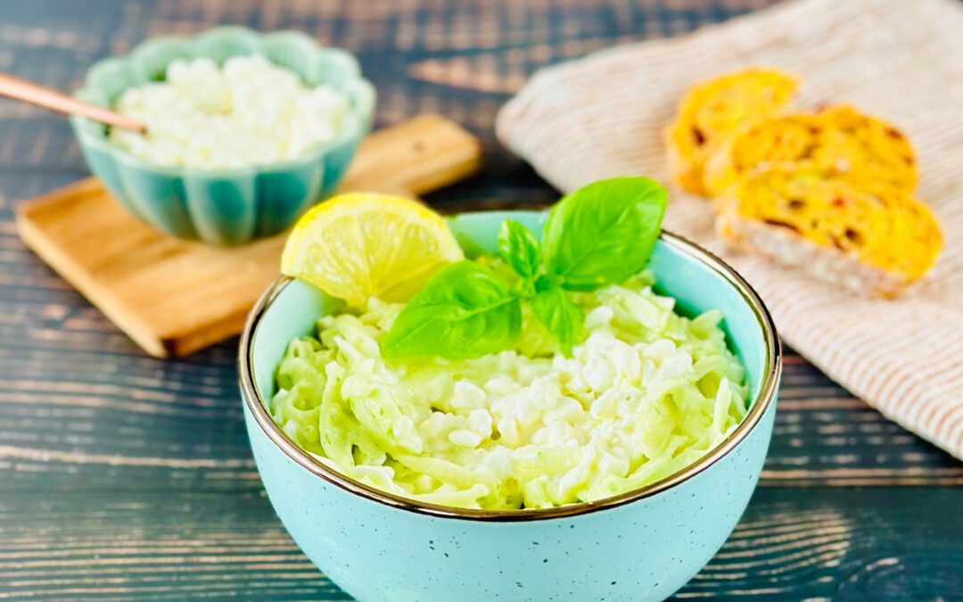Kohlrabi Basilikum Hüttenkäse Tsatsiki