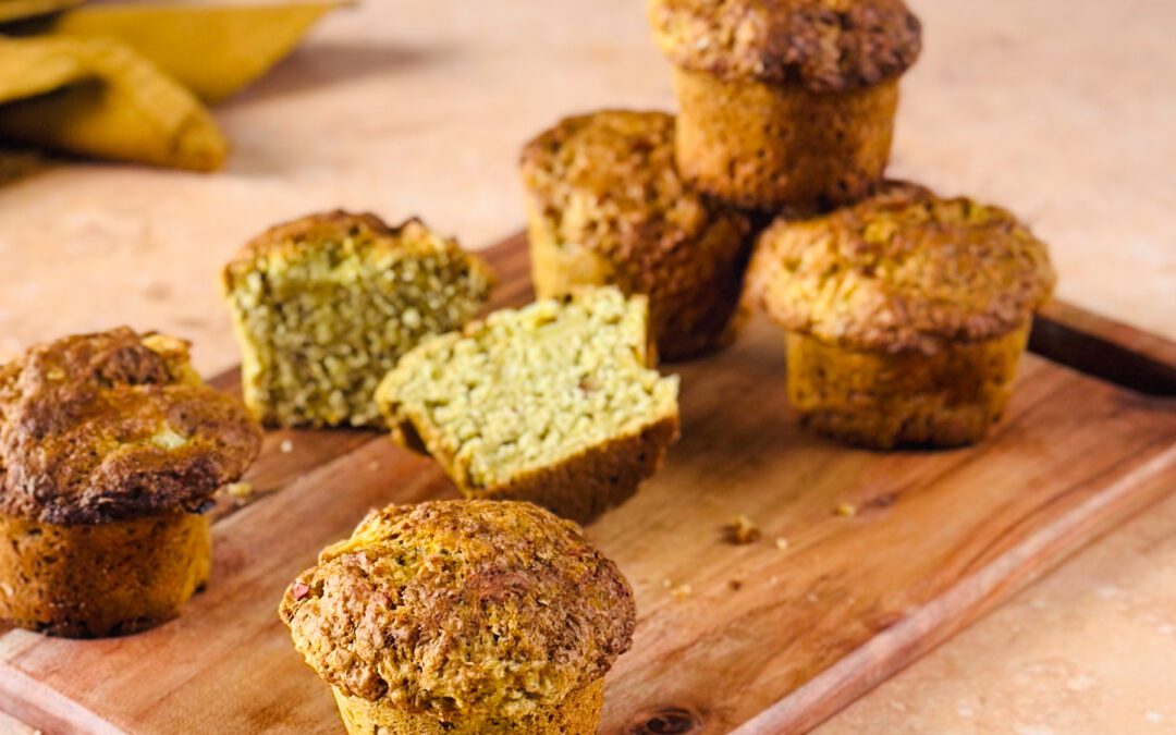 Birnen Muffins mit grünem Kick