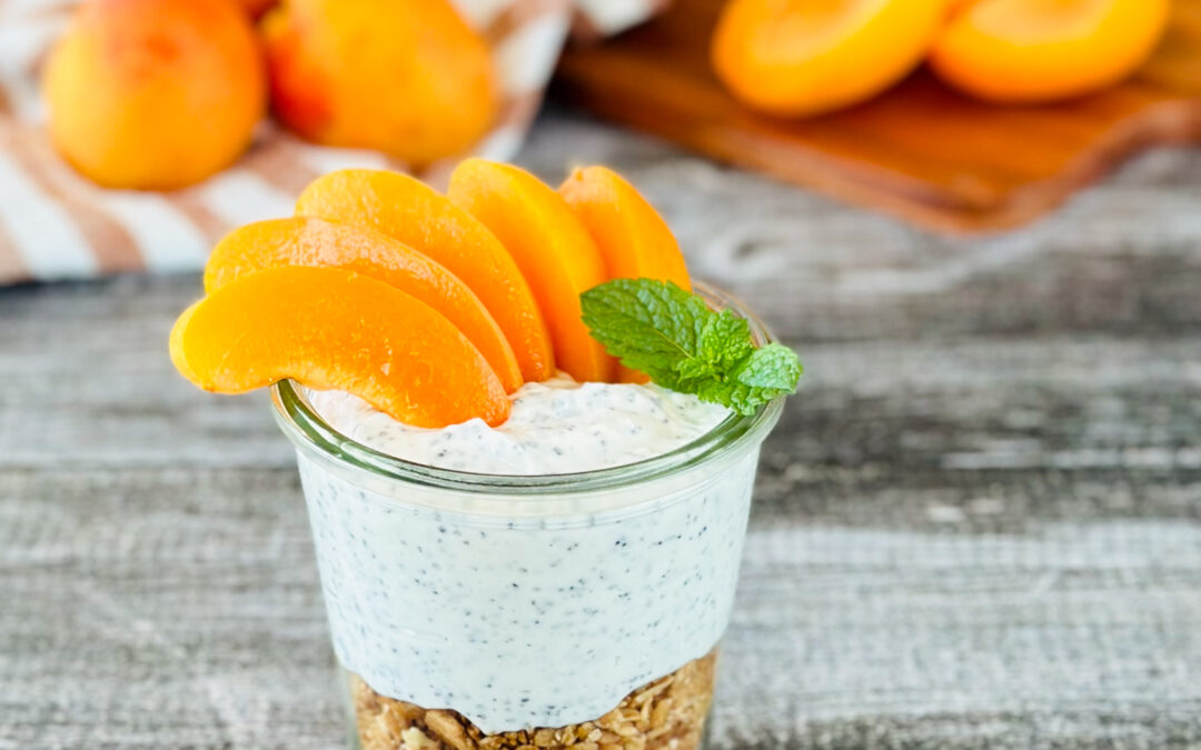 Aprikosen Mohn Kokos Müsli Trifle